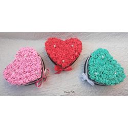 Kis szív rózsabox, 3 színben! (db ár)