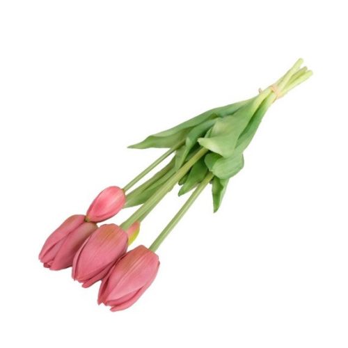 Gumi tulipán csokor 5 szálas 47 cm, több színben
