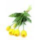 Élethű gumi tulipán 5 szálas csokor - sárga
