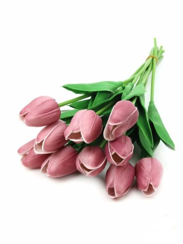 Gumi tulipán 10 szálas csokor - sötét mályva