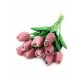 Gumi tulipán 10 szálas csokor - sötét mályva