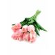 Gumi tulipán 10 szálas csokor - cirmos rózsaszín 2