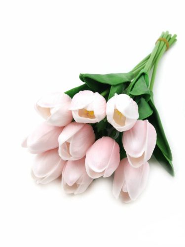 Gumi tulipán 10 szálas csokor - halvány rózsaszín