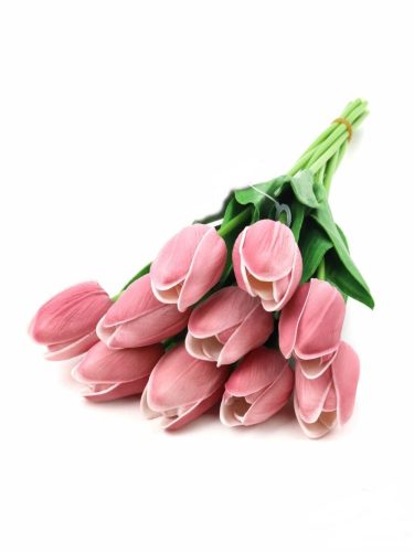 Gumi tulipán 10 szálas csokor - világos mályva