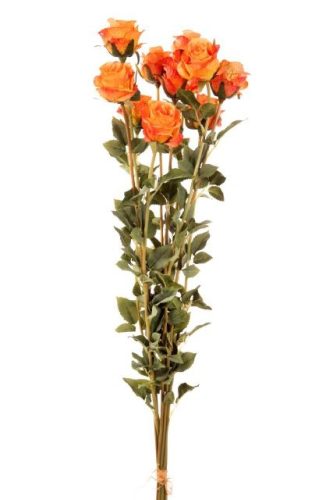 Selyem Rózsa 10 szálas narancs 78 cm