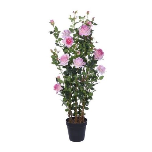 Selyem rózsabokor cserépben 112 cm - rózsaszín